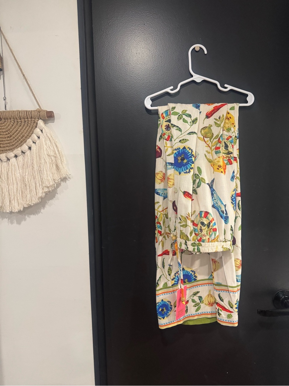 Rose + Olive Resort Printed Two-Piece Lounge Set - Cream Multicolor - Picture 8 of 13